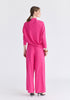 Asymmetric Draped Lyocell Jersey Top in Hot Pink Back