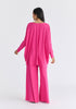 Wide Neck Oversized Lyocell Jersey Top in Hot Pink Back