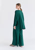Wide Neck Oversized Lyocell Jersey Top in Green Back