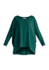 Wide Neck Oversized Lyocell Jersey Top in Green Cutout