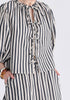 Tie Front Puff Sleeves Blouse