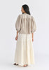 Tie Front Puff Sleeves Blouse