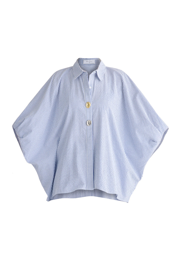 Metallic Button Details Oversized Blouse