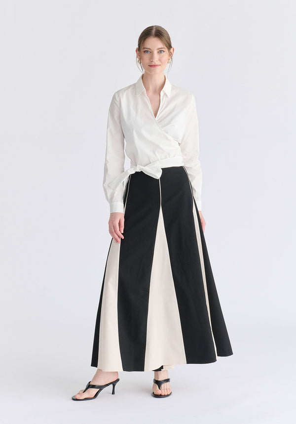 Side Tie Wrap Blouse in White Front