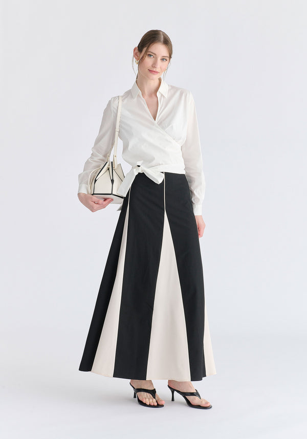 Side Tie Wrap Blouse in White Front