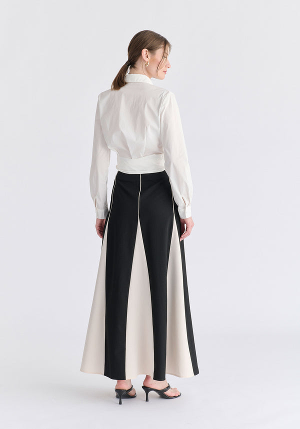 Side Tie Wrap Blouse in White Back