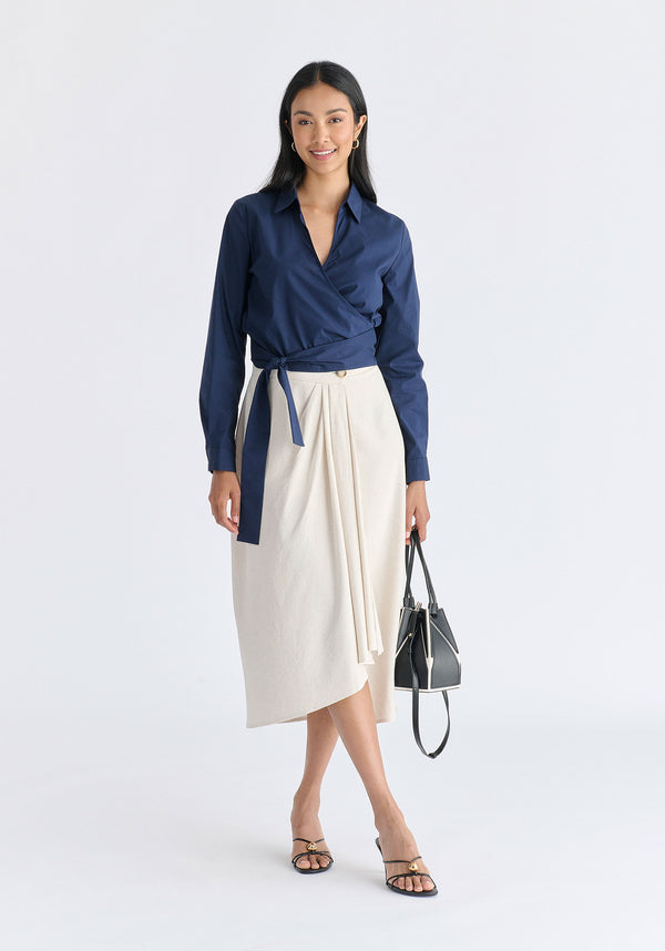 Side Tie Wrap Blouse