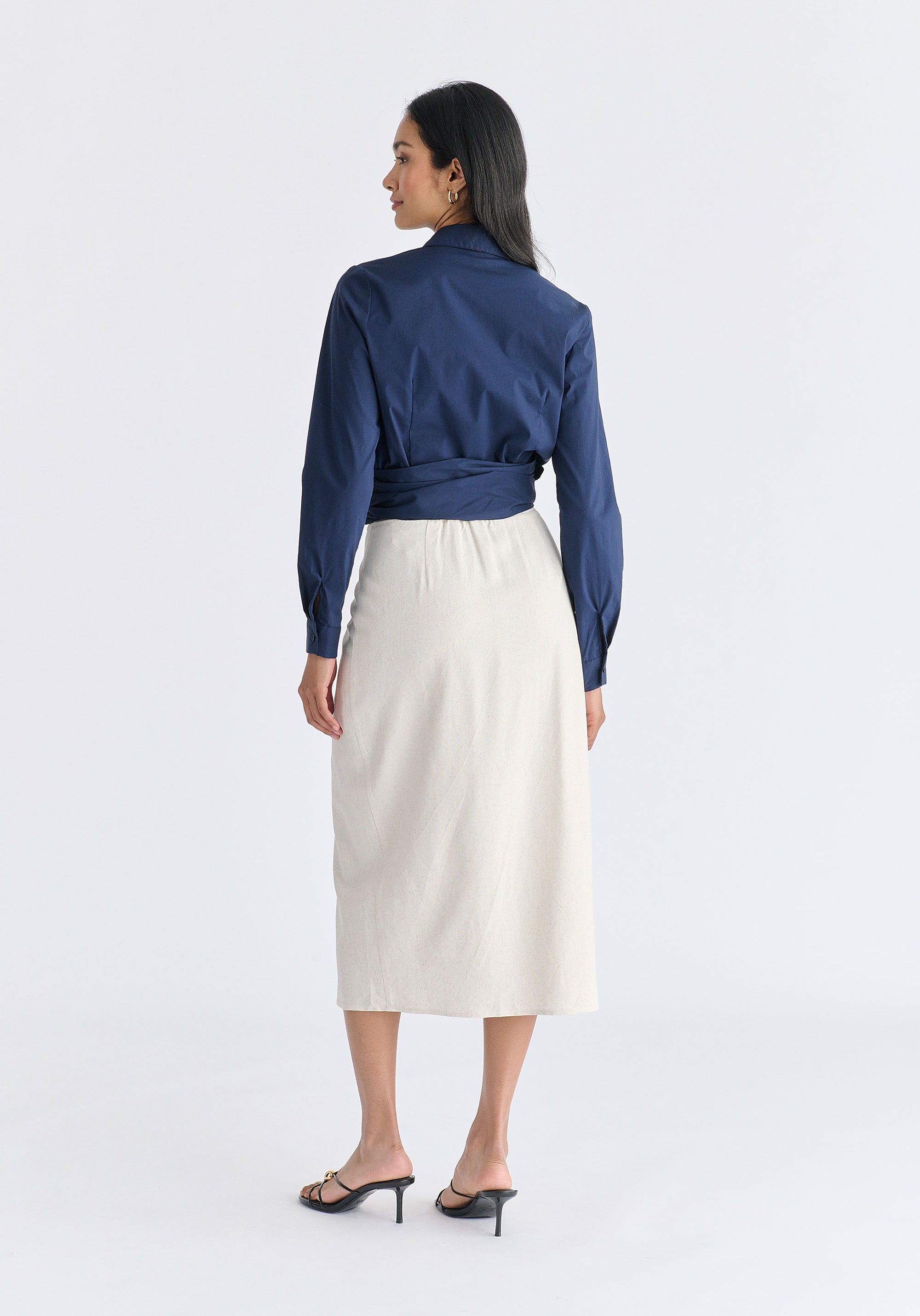 Side Tie Wrap Blouse