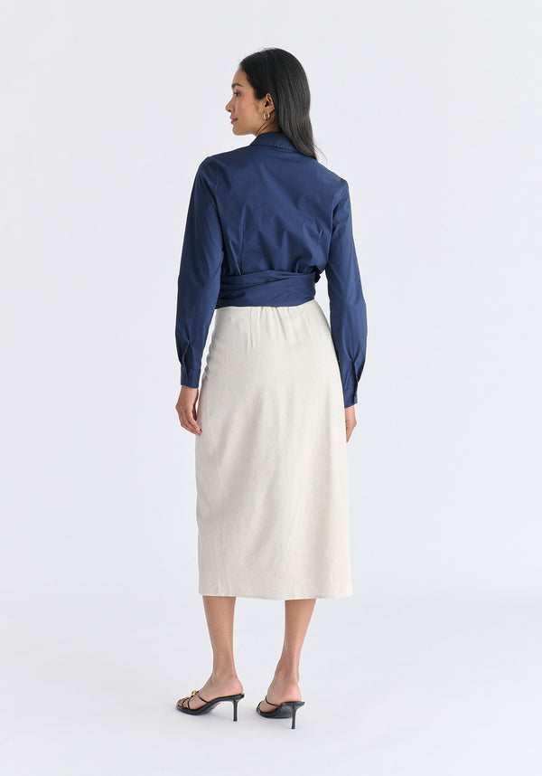 Side Tie Wrap Blouse