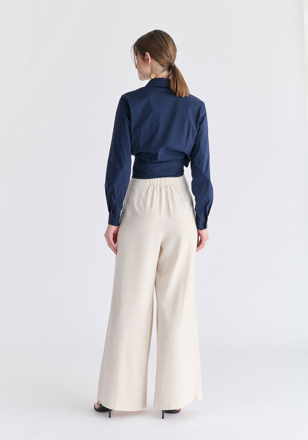 Side Tie Wrap Blouse