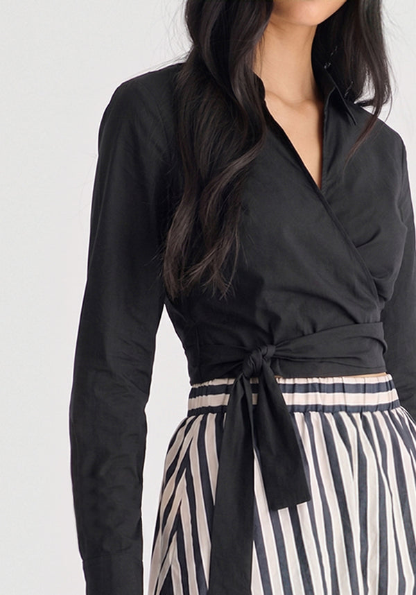 Side Tie Wrap Blouse