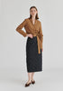 Split Collarless Wrap Top with Side-Tie Waist