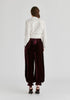 Split Collarless Wrap Top with Side-Tie Waist