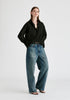 2-Piece Pleated Waist Shirt Set with Lace Cami Underlay