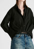 2-Piece Pleated Waist Shirt Set with Lace Cami Underlay