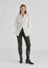 Sculptural Ruched Waist Shirt with Volume Sleeves