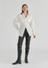 Sculptural Ruched Waist Shirt with Volume Sleeves