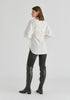 Sculptural Ruched Waist Shirt with Volume Sleeves