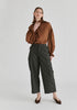 Ruffle Neck Lyocell Blouse with Smocked Cuffs