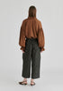 Ruffle Neck Lyocell Blouse with Smocked Cuffs