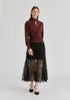 Convertible Scarf-Neck Lyocell Jersey Top with Ruched Waist