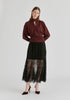 Convertible Scarf-Neck Lyocell Jersey Top with Ruched Waist
