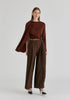 Asymmetrical Cape Sleeve Lyocell Jersey Top