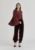 Asymmetrical Cape Sleeve Lyocell Jersey Top