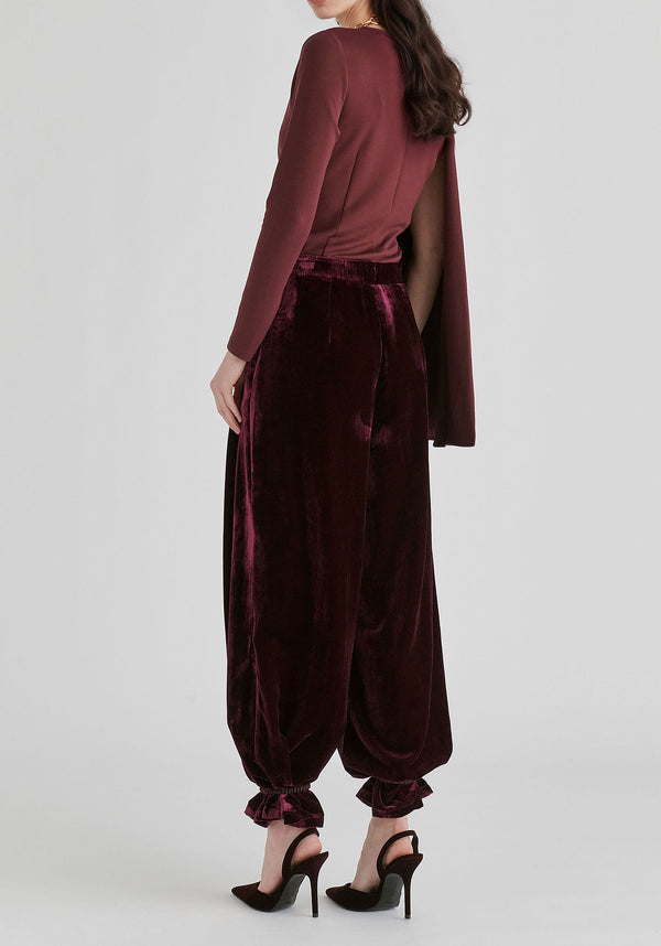 Asymmetrical Cape Sleeve Lyocell Jersey Top