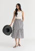 Tiered Striped Midi Skirt