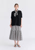 Tiered Striped Midi Skirt