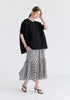 Tiered Striped Midi Skirt