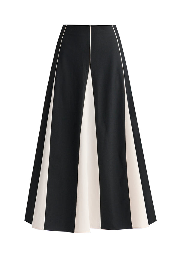 Contrast Details Maxi Skirt