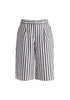 Striped Bermuda Shorts in Cream and Black Cutout