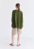 Striped Bermuda Shorts in Taupe and Green Back