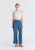 Wide Leg Denim Trousers in Stripes