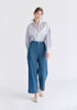 Wide Leg Denim Trousers in Stripes