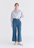 Wide Leg Denim Trousers in Stripes