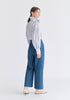 Wide Leg Denim Trousers in Stripes