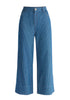 Wide Leg Denim Trousers in Stripes