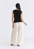 Contrast Detail Wide Leg Trousers