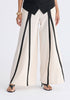 Contrast Detail Wide Leg Trousers