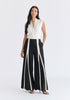 Contrast Detail Wide Leg Trousers