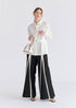 Contrast Detail Wide Leg Trousers