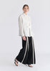 Contrast Detail Wide Leg Trousers