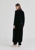 Velvet Wide-Leg Trousers with Separate Elastic Ankle Bands in Navy Back
