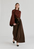 High Waisted Wide Leg Tailored Trousers with Pleated Side Panels