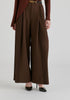 High Waisted Wide Leg Tailored Trousers with Pleated Side Panels