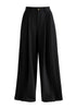 High Waisted Wide Leg Tailored Trousers with Pleated Side Panels