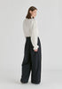 High Waisted Wide Leg Tailored Trousers with Pleated Side Panels
